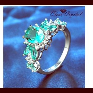 COPY - CZ Lady’s Wedding Ring. Green SZ 7